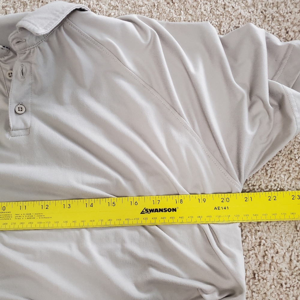 LEG3ND Inspire Men's Gray Cream Polo Golf Shirt Size Large Soft Breathable - Picture 7 of 9